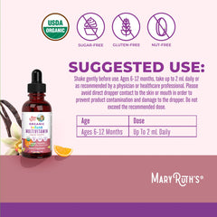 Organic Infant Multivitamin with Iron Liquid Drops
